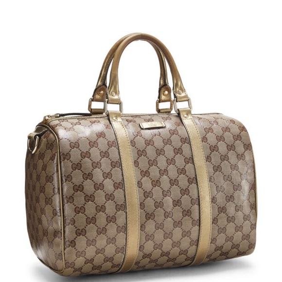 ❤️Gucci AuthenticVintage GG Crystal Gold Medium Joy Boston Bag - Picture 2 of 12